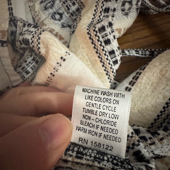 Striped Bohemian Blouse - Cream and Black. Tassels! - Picture 10 of 11